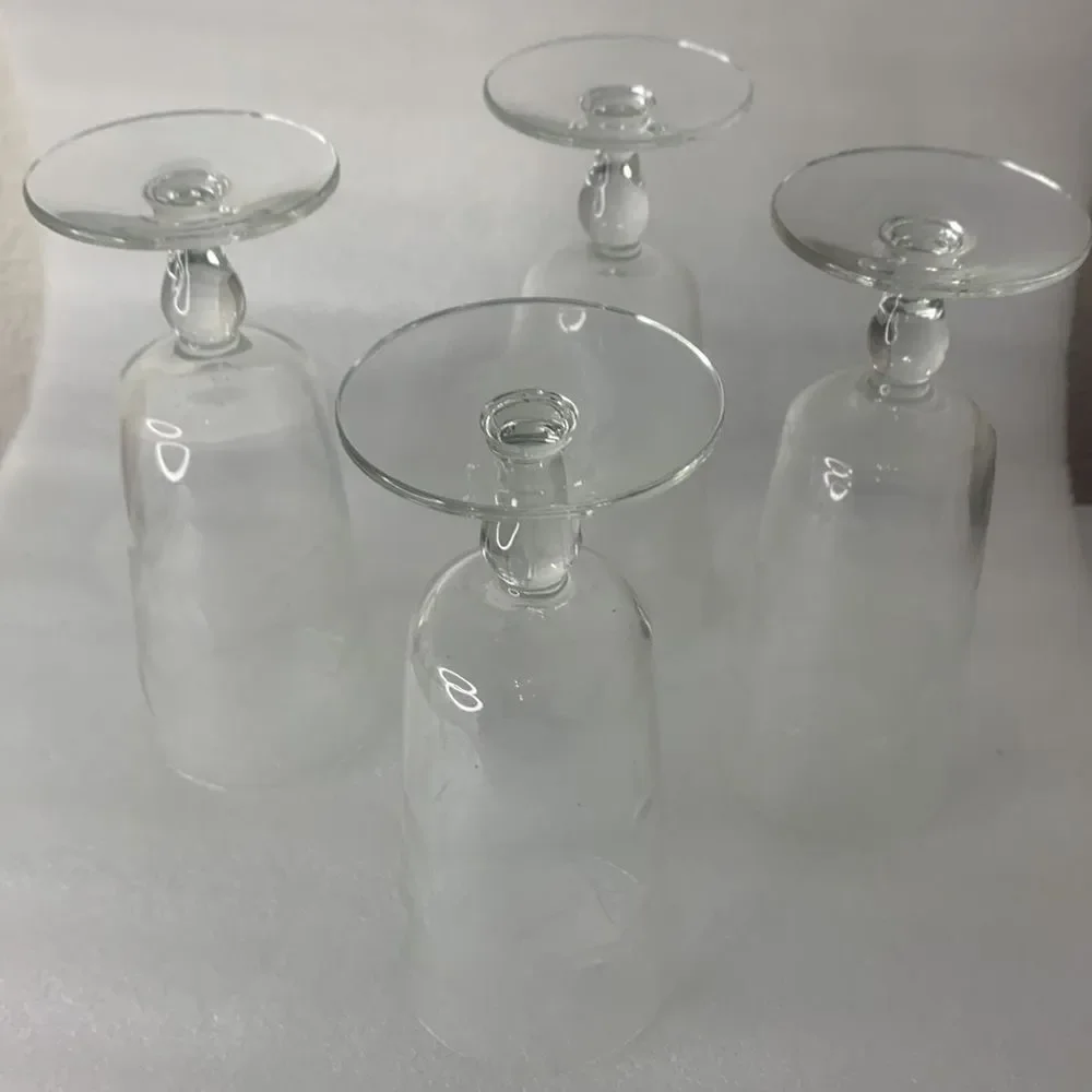Glastonbury Lotus Toasting Drinking Bar4 Oz Set 4 Floral Etching Glass 5 1/2 In